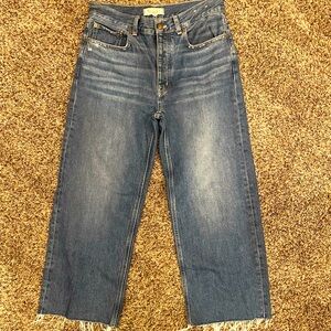 Madewell Low Slung Baggy Cropped Jeans, size 26